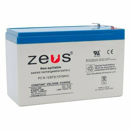 ZEUS BATTERY PRODUCTS 9Ah 12V F2 Sealed Lead Acid Battery PC9-12SF2